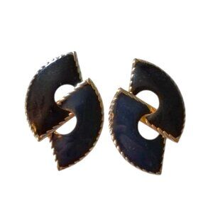 Vintage Navy Statement Earrings